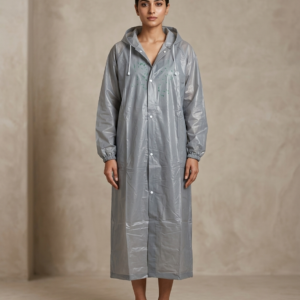Womens Hooded Raincoat with Drawcord Hood