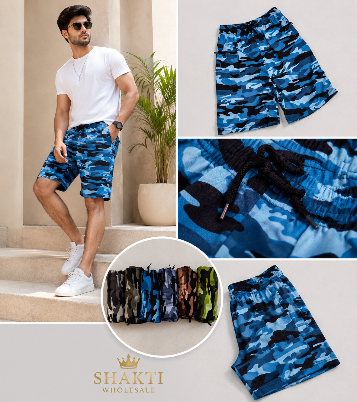 Mens Camouflage Print Shorts