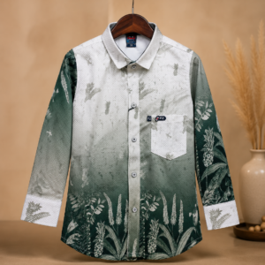 Mens Ombre Botanical Print Full-Sleeve Shirt
