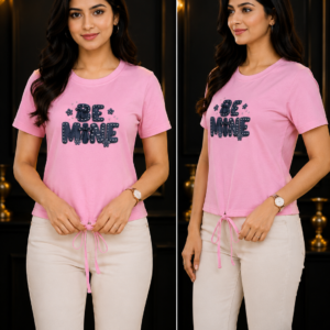 Pink 'Be Mine' Tie-Hem Tee - Two Views