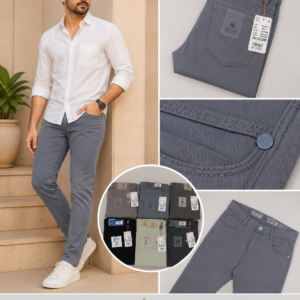 Mens Stretch Cotton Twill Trousers - 6 Shades