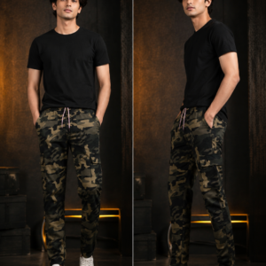 Mens Camo Print Cargo Joggers