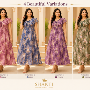 Floral Organza Flutter-Sleeve Maxi Gown - 4 Colours