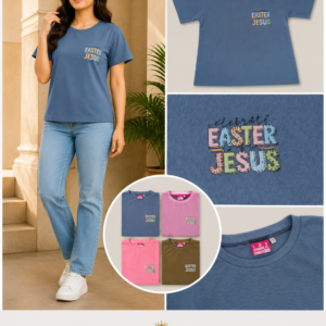 'Celebrate Easter' Embroidered Tee - 4 Colours