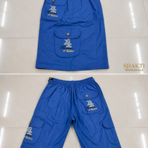 Mens Blue Cargo Capri - Flat Lay