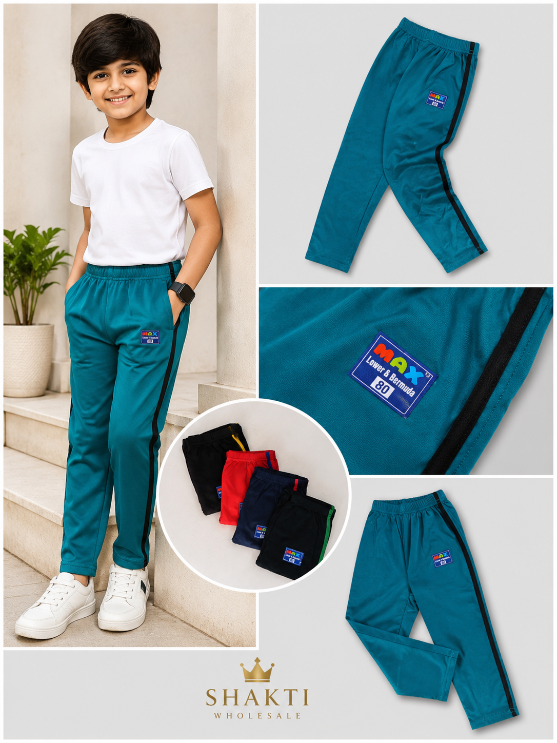 Boys Side-Stripe Track Pants
