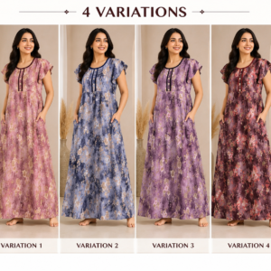 Watercolour Floral Organza Maxi Nighty - 4 Variations