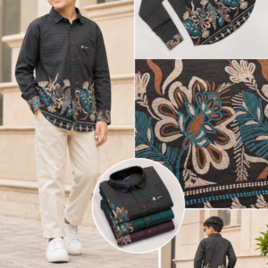 Boys Black Ornate Border-Print Shirt
