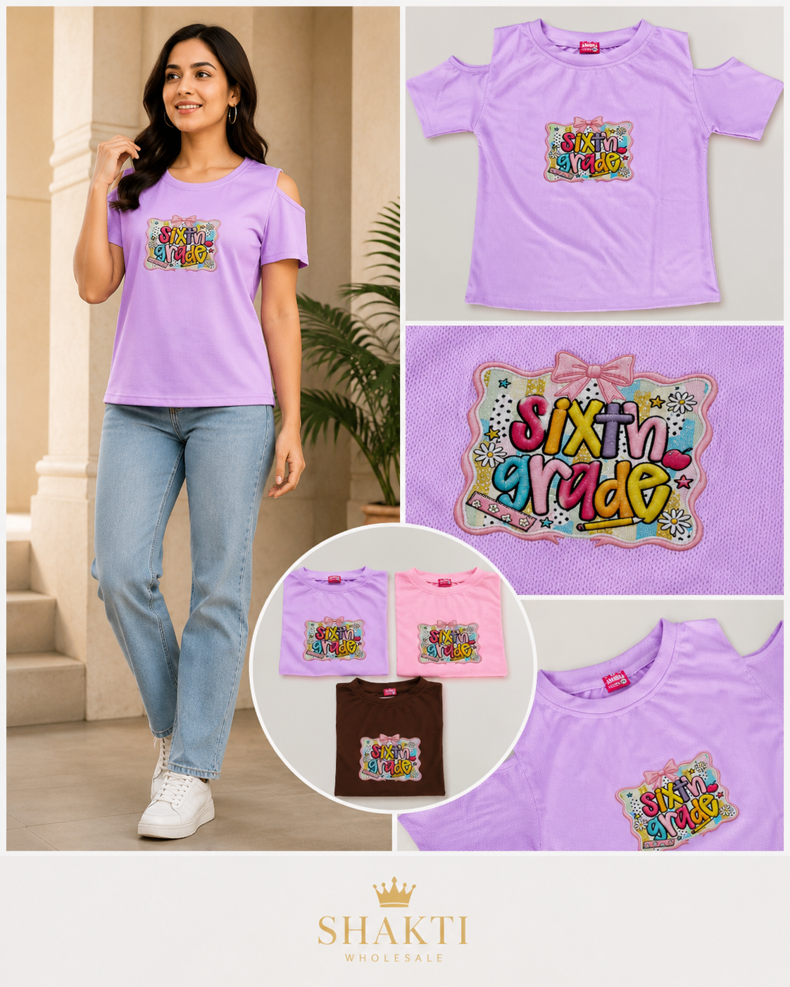Cold-Shoulder Slogan Tee