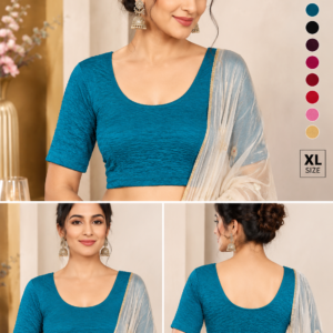 Teal Crushed Texture Readymade Blouse - 8 Colours XL