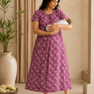 Plum Floral Feeding Nighty