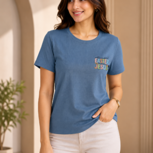 Denim Blue 'Celebrate Easter' Embroidered Tee