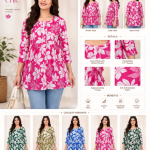 Floral Chic Peplum Top - 5 Colours