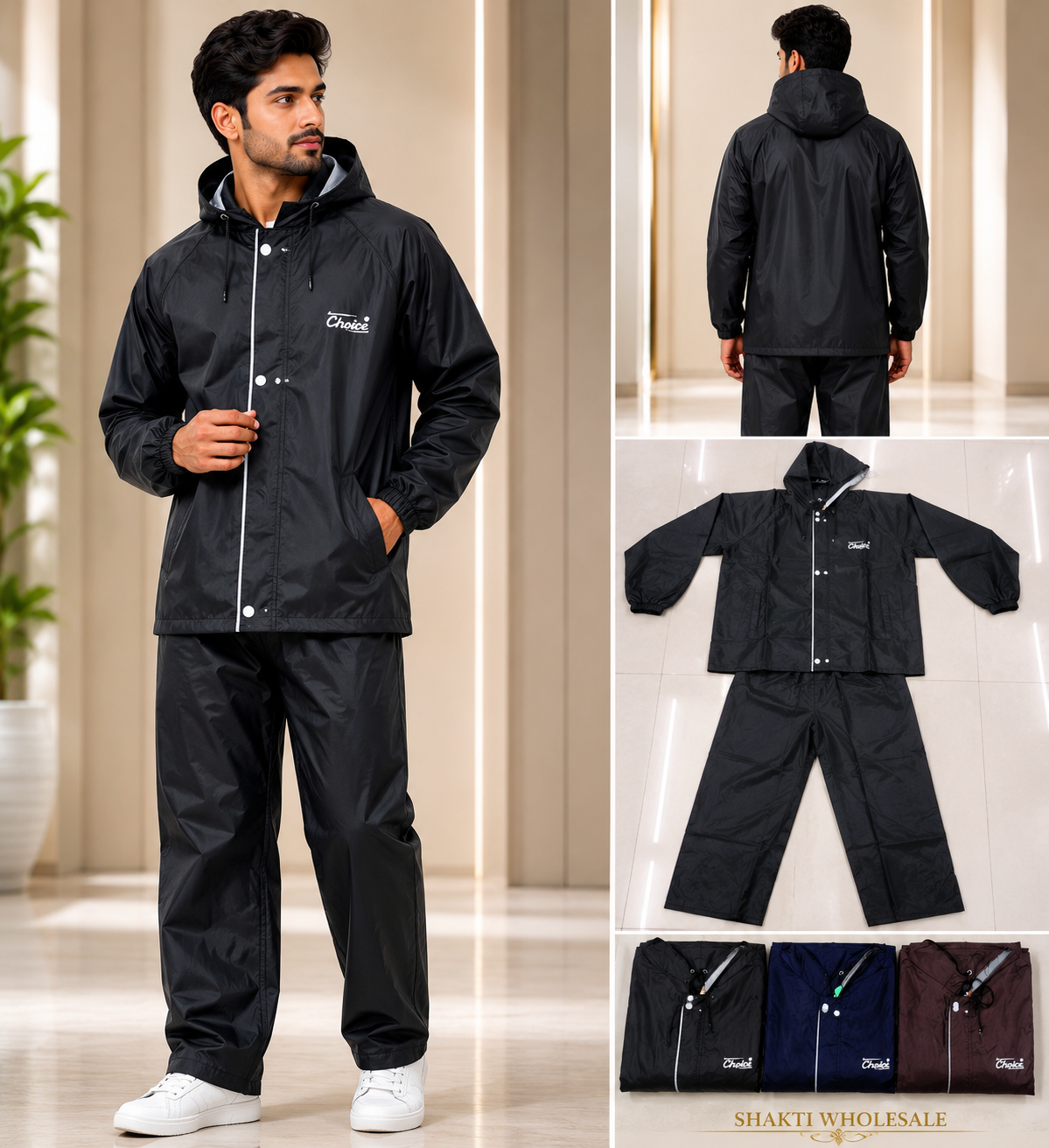 Mens Black Rain Suit - 3 Colourways