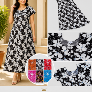 Black & White Daisy A-Line Maxi Nighty - 6 Colours