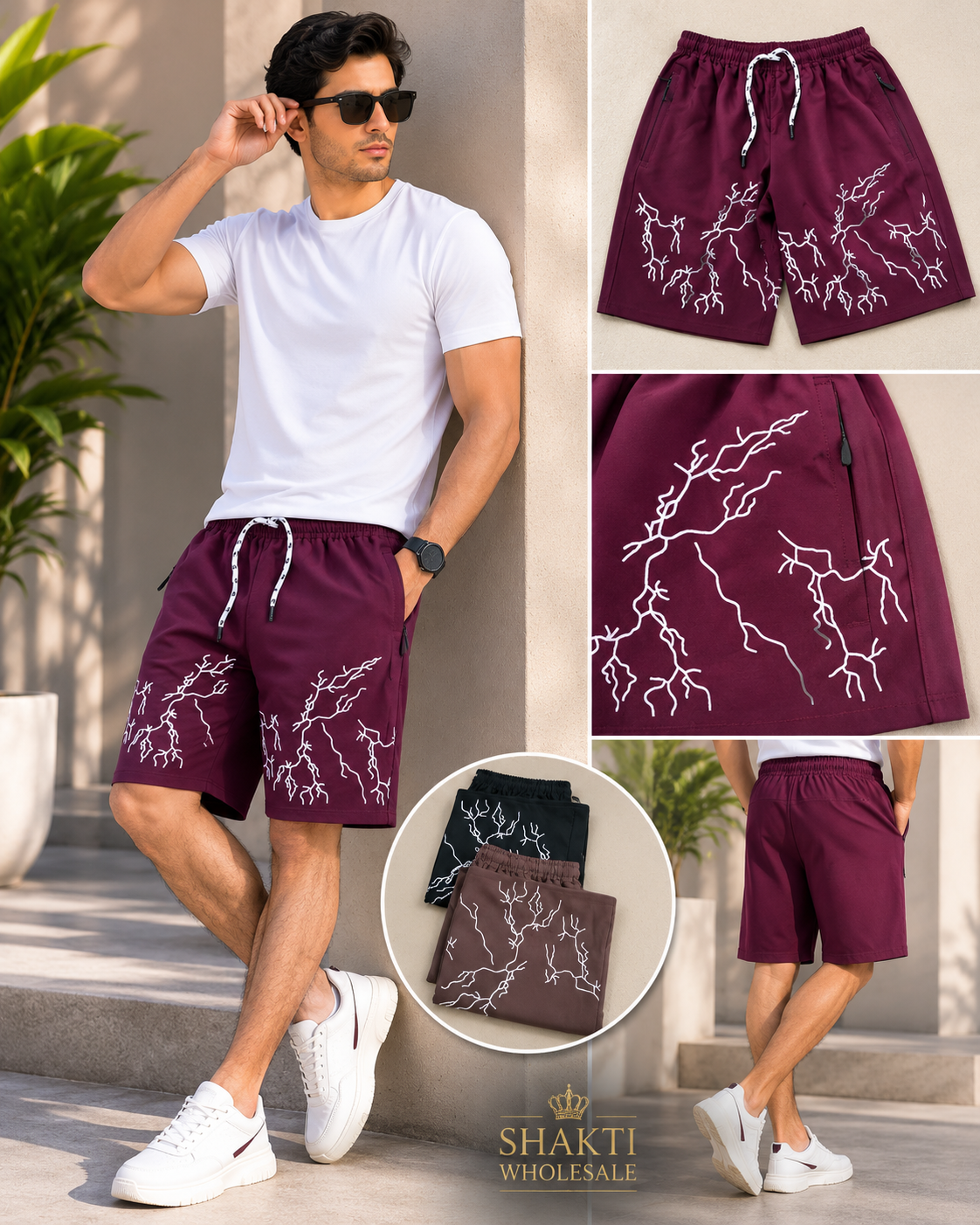 Mens Lightning Print Shorts - 3 Colourways